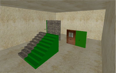 1. Stair; 2. Wall/Roomhigh; 3. Door